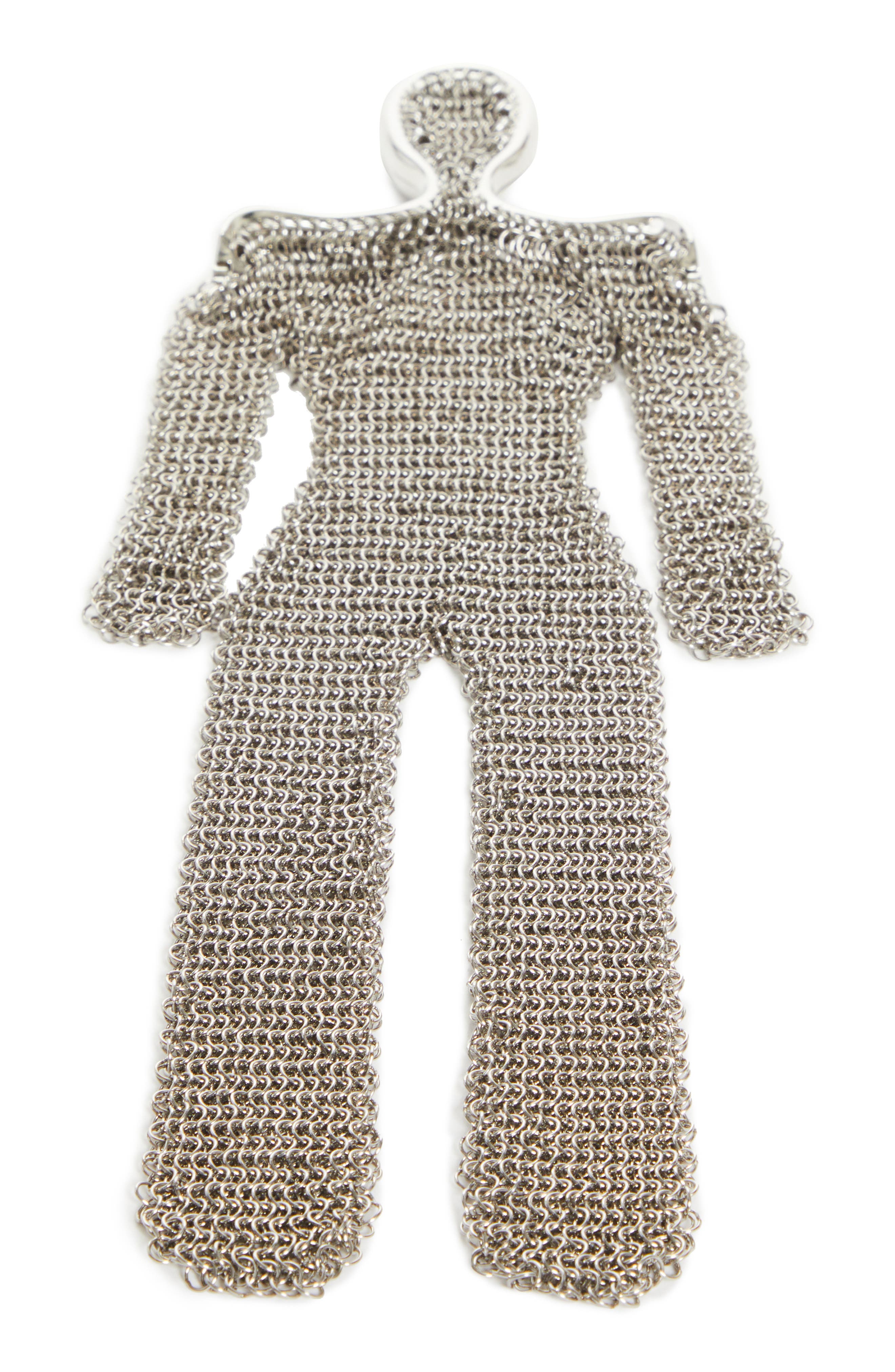 GRACE LING Human Stainless Steel Mesh Bag, Alternate, color, Silver