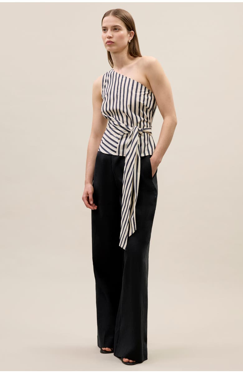 Rebecca Taylor Isla Stripe Poplin Top, Alternate, color, Cream Stripe