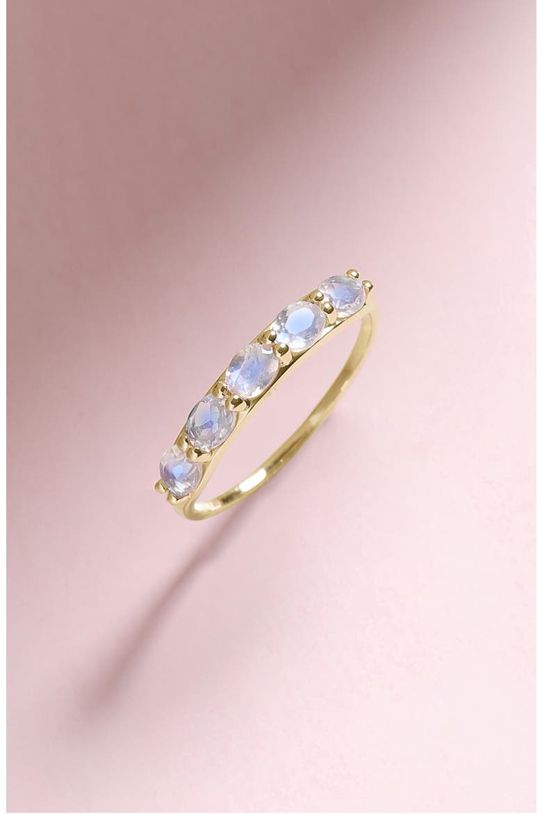 Rainbow Moonstone Band Ring, Alternate, color, BLUE