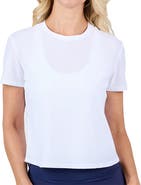 Sofibella Staples Mesh Short Sleeve Womens Tennis Shirt