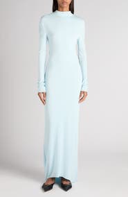 TOM FORD Open Back Long Sleeve Fluid Jersey Gown