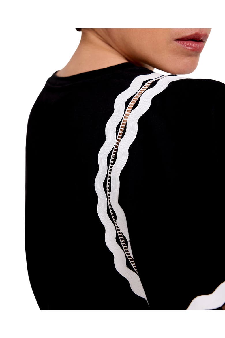 Ric Rac Trim Cotton Top, Alternate, color, Black