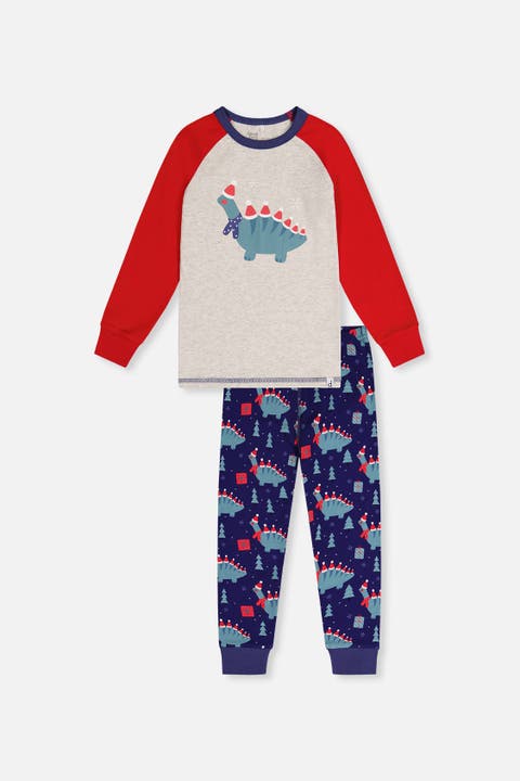 Organic Cotton Dinosaur Top Pants Two Piece Pajama Set