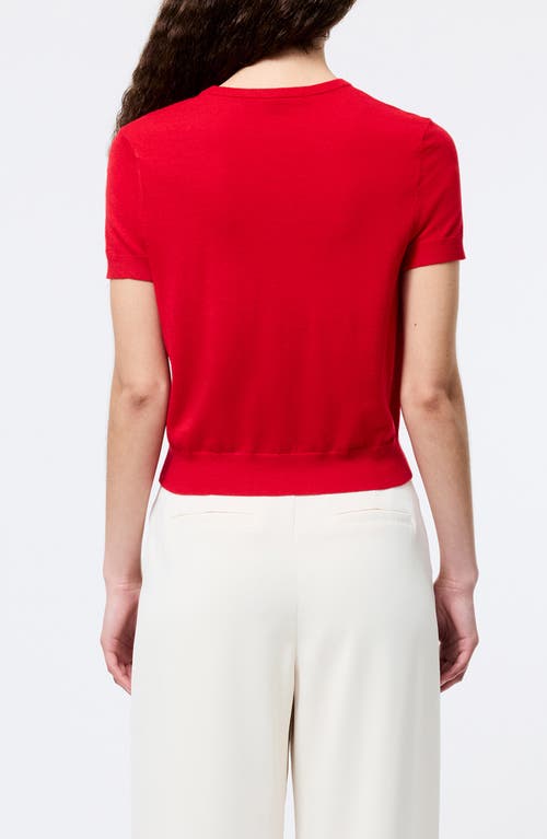 French Connection Nola Short Sleeve Sweater In Red