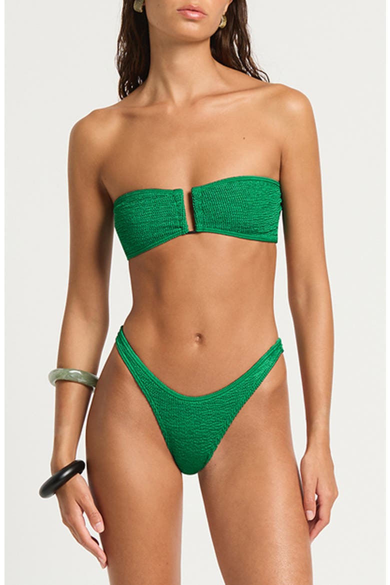Blake Bandeau Bikini Top, Alternate, color, EMERALD SHIMMER