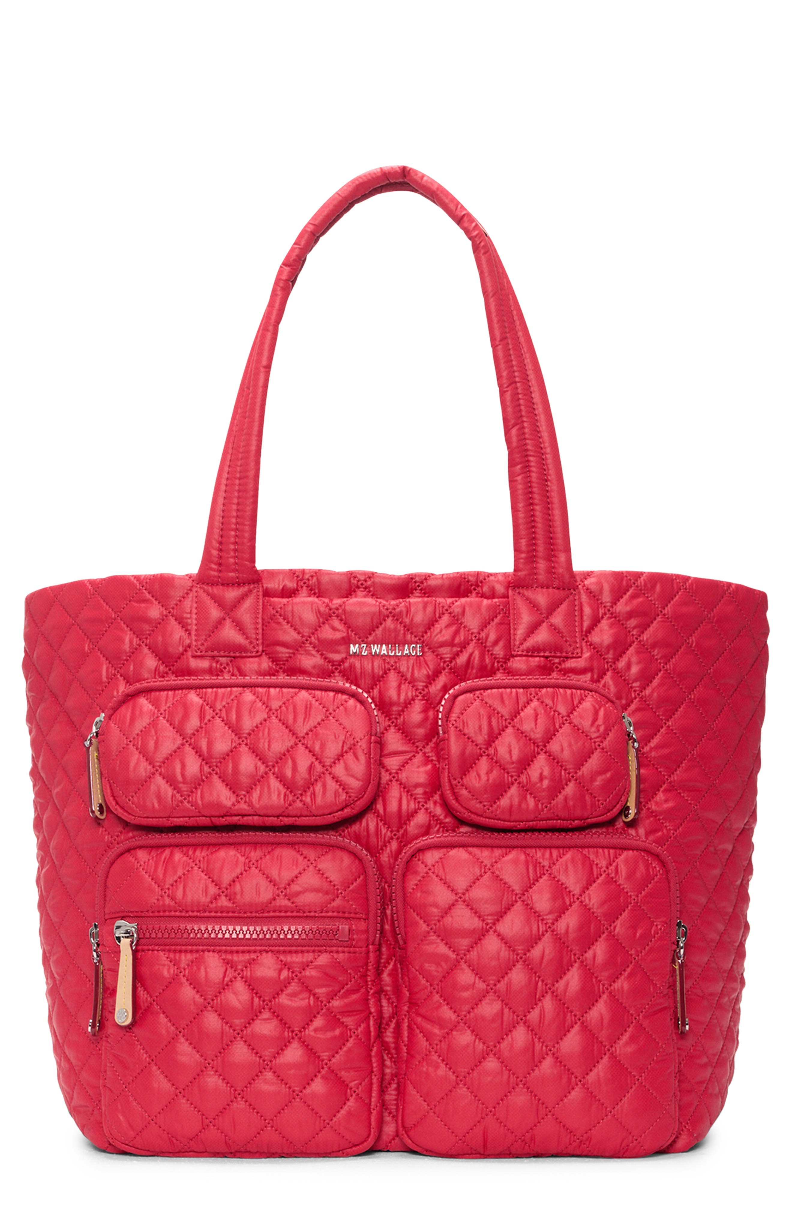 MZ Wallace Large Metro Quilted Nylon Tote, Main, color, Apple