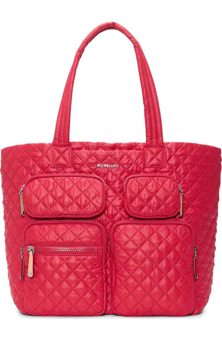 MZ Wallace Large Metro Quilted Nylon Tote, Main, color, Apple