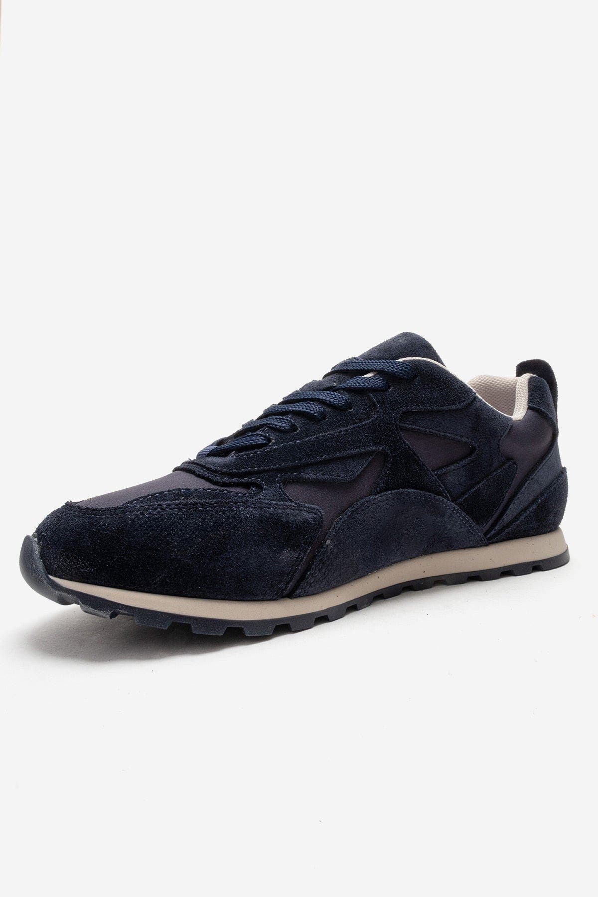 Sahra Leather Sneaker, Alternate, color, Navy Suede