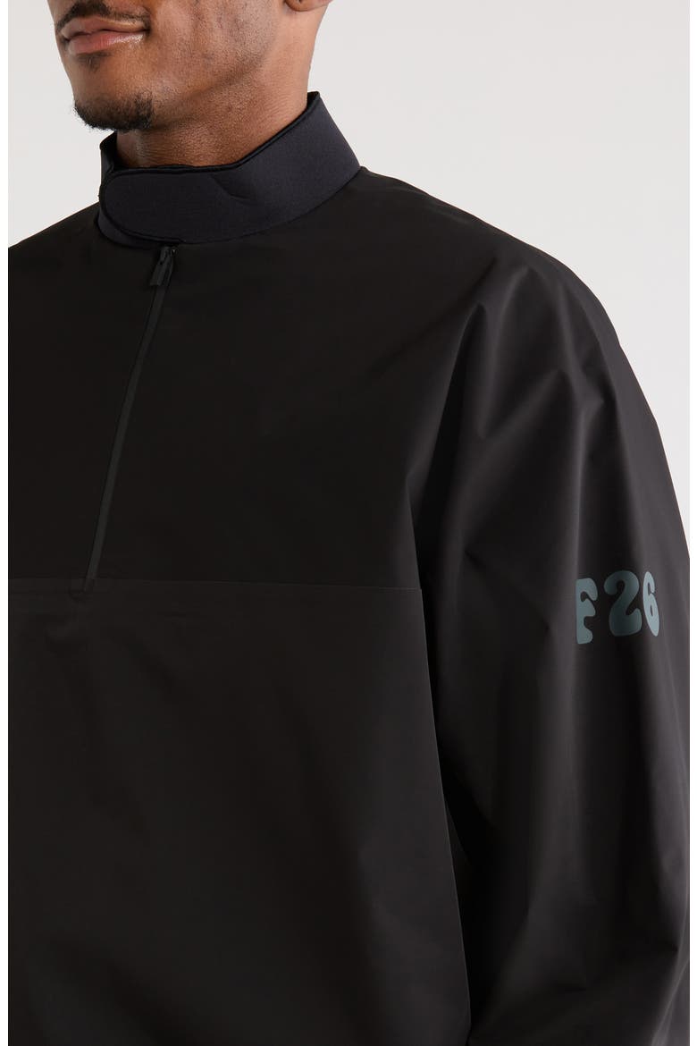 Half Zip Mock Neck Track Jacket, Alternate, color, VINTAGE BLACK
