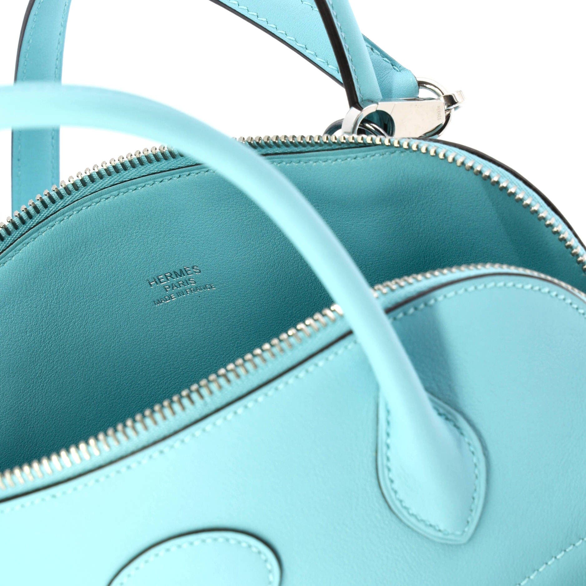 Pre-Owned Hermes Bolide Bag Swift 27, Alternate, color, Bleu Atoll