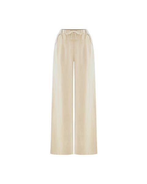 Ciel 100% Linen Wide-Leg Pants