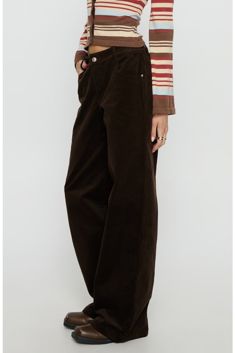 Kenza Wide Leg Corduroy Pants, Alternate, color, BROWN