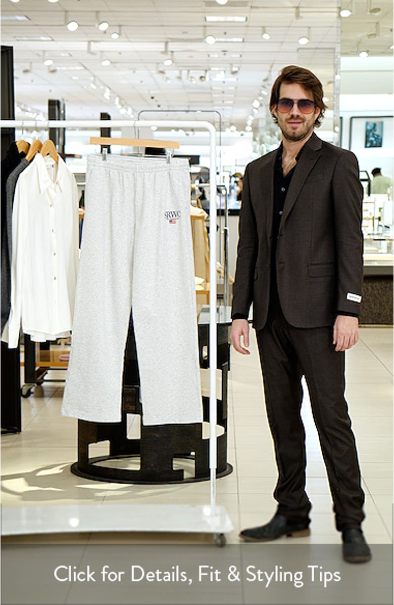 Nautical Embroidery Wide Leg Sweat Pants, sales video thumbnail