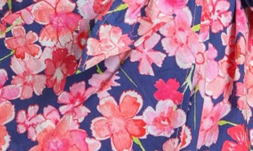 Apny Floral Side Tie Cotton Button-up Shirt In Multi