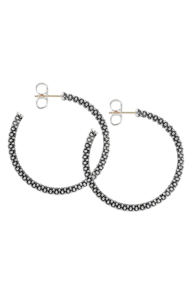 LAGOS Medium Caviar Hoop Earrings, Main, color, Sterling Silver