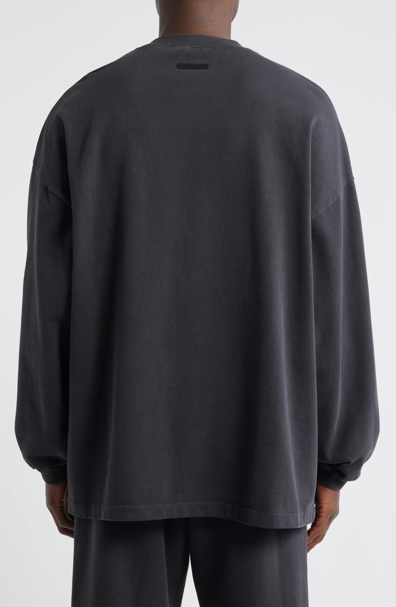 Fear of God Essentials Signature '90s Long Sleeve Logo T-Shirt, Alternate, color, Faded Black