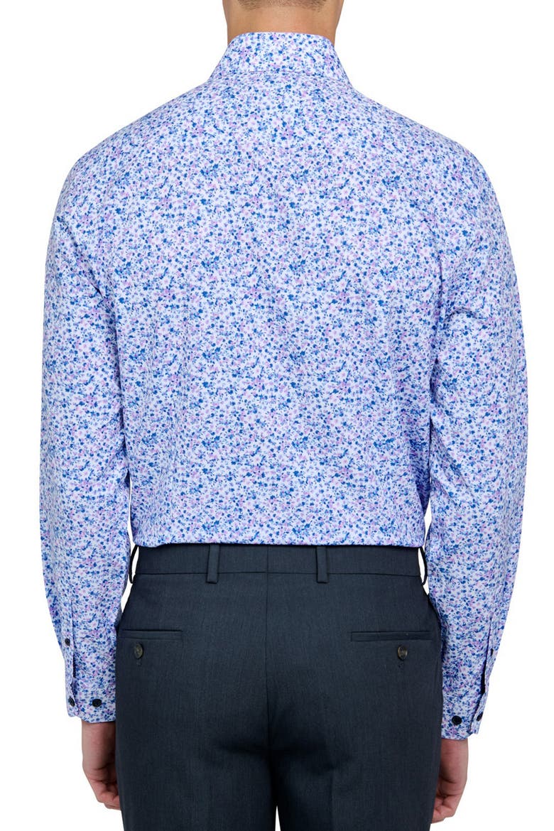 Slim Fit Watercolor Floral Performance Stretch Dress Shirt, Alternate, color, BLUE MULTI