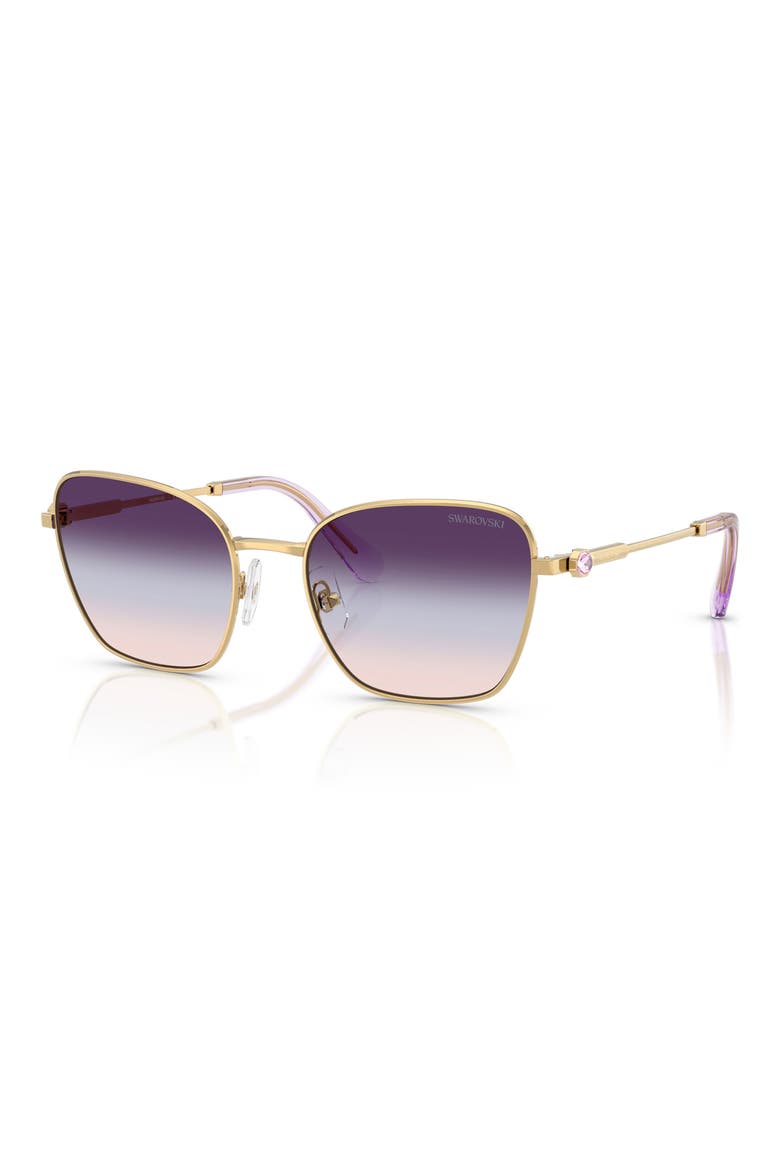 55mm Gradient Pilot Sunglasses, Alternate, color, GOLD / BROWN / BLUE / VIOLET