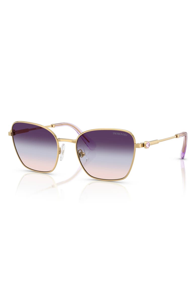 Swarovski 55mm Gradient Pilot Sunglasses, Alternate, color, Gold / Brown / Blue / Violet