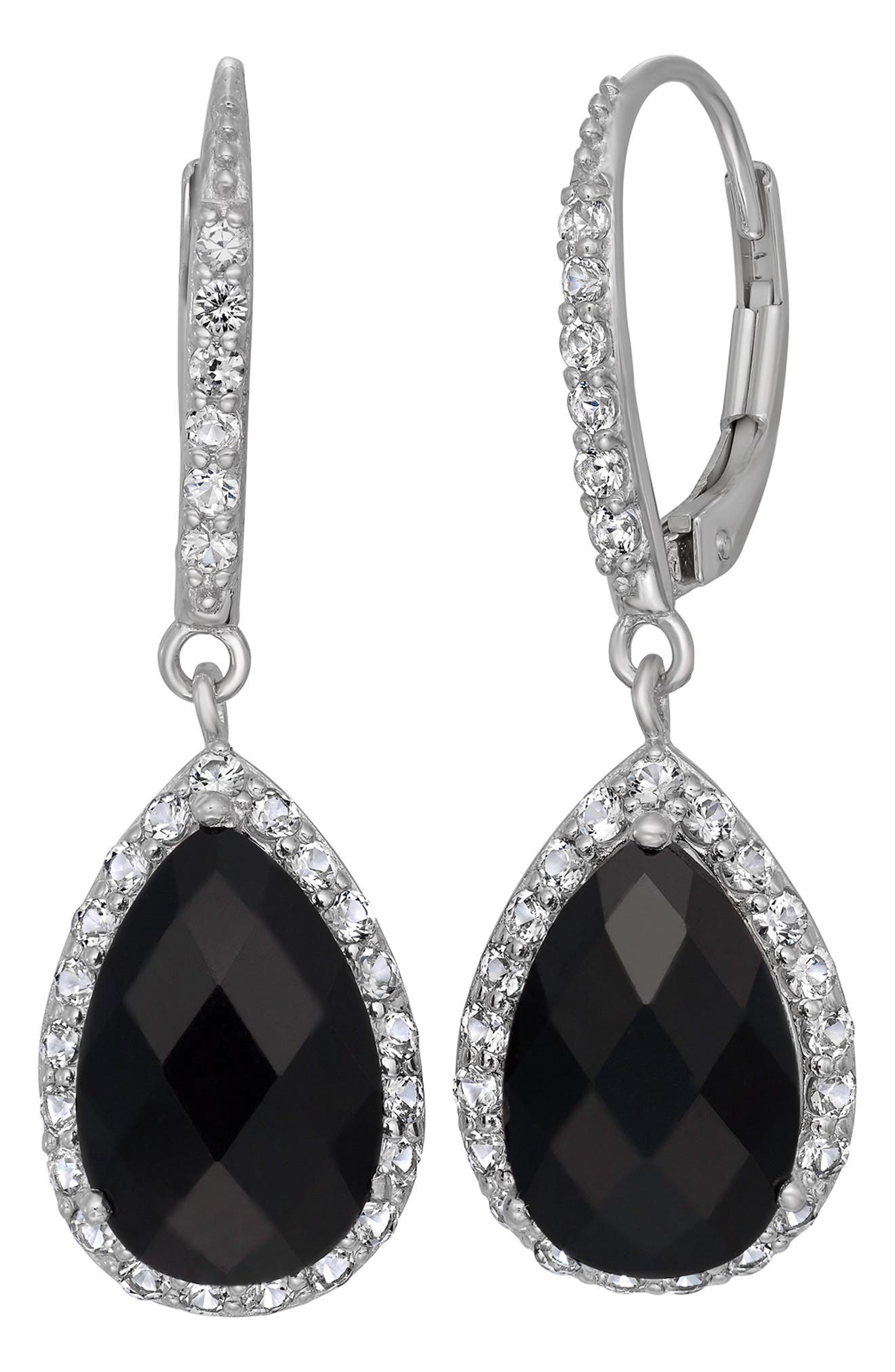 FUZION CREATIONS CZ & Lab-Created Stone Teardrop Earrings