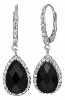 FUZION CREATIONS CZ & Lab-Created Stone Teardrop Earrings