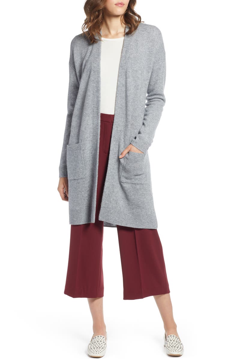 Halogen<sup>®</sup> Rib Knit Wool & Cashmere Cardigan, Main, color,