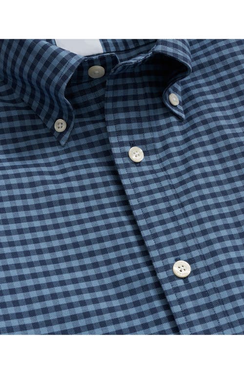 Brooks Brothers Gingham Check Wrinkle Resistant Stretch Cotton Button-down Shirt In Blue