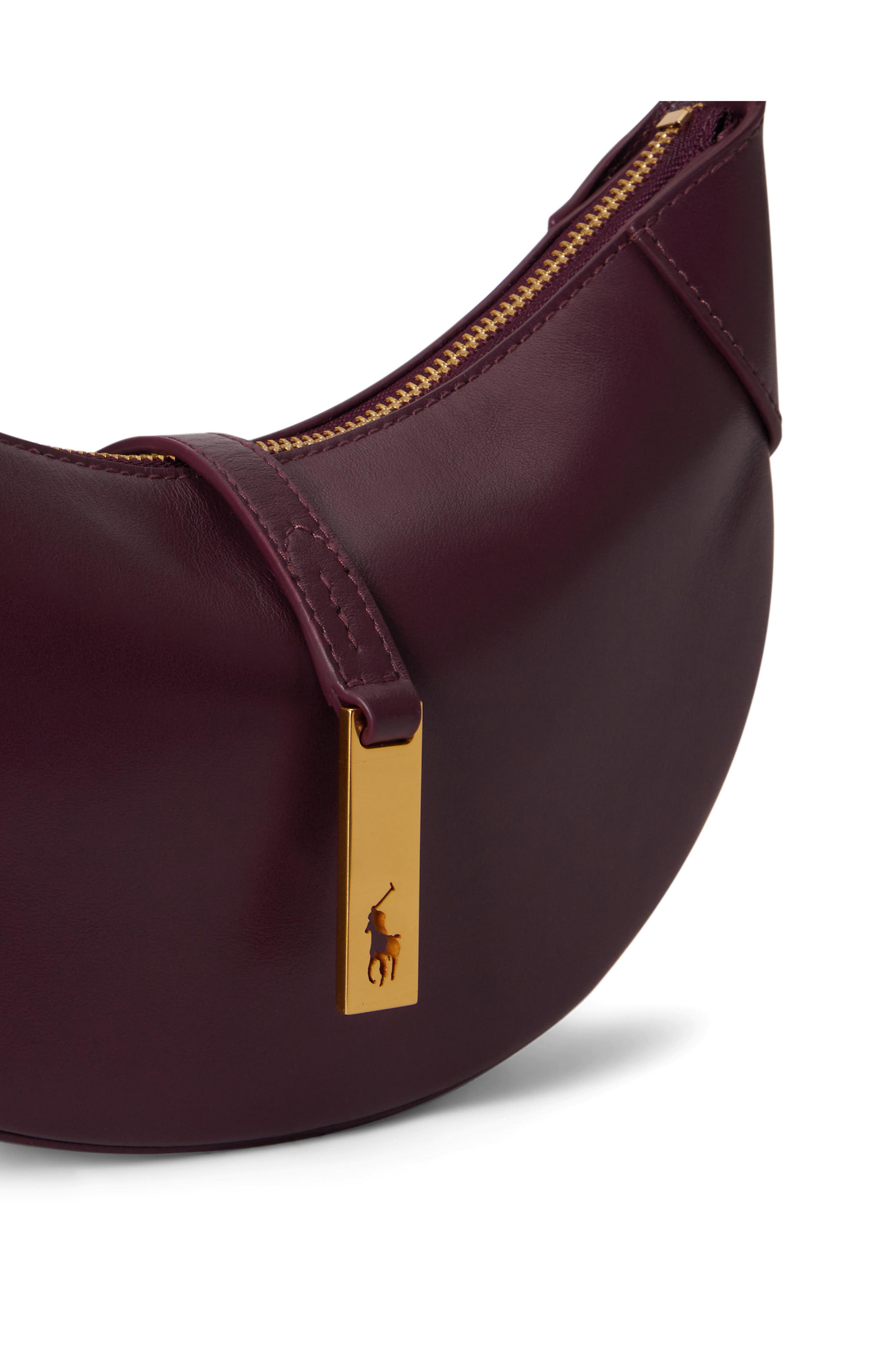 Polo ID Leather Mini Shoulder Bag, Alternate, color, MIDNIGHT MERLOT