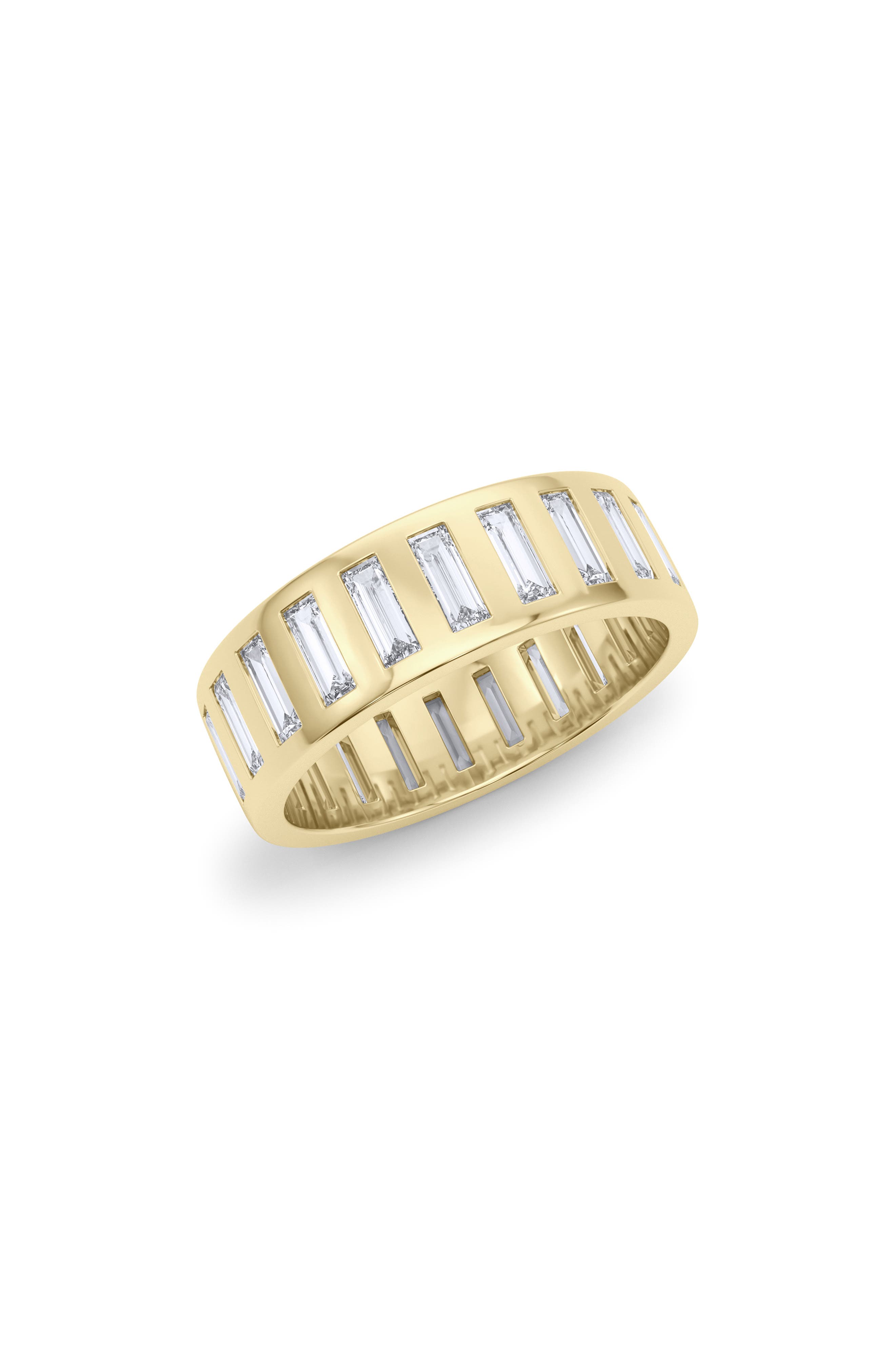 HauteCarat Men's Baguette Lab Created Diamond Eternity Band Ring (Men ...