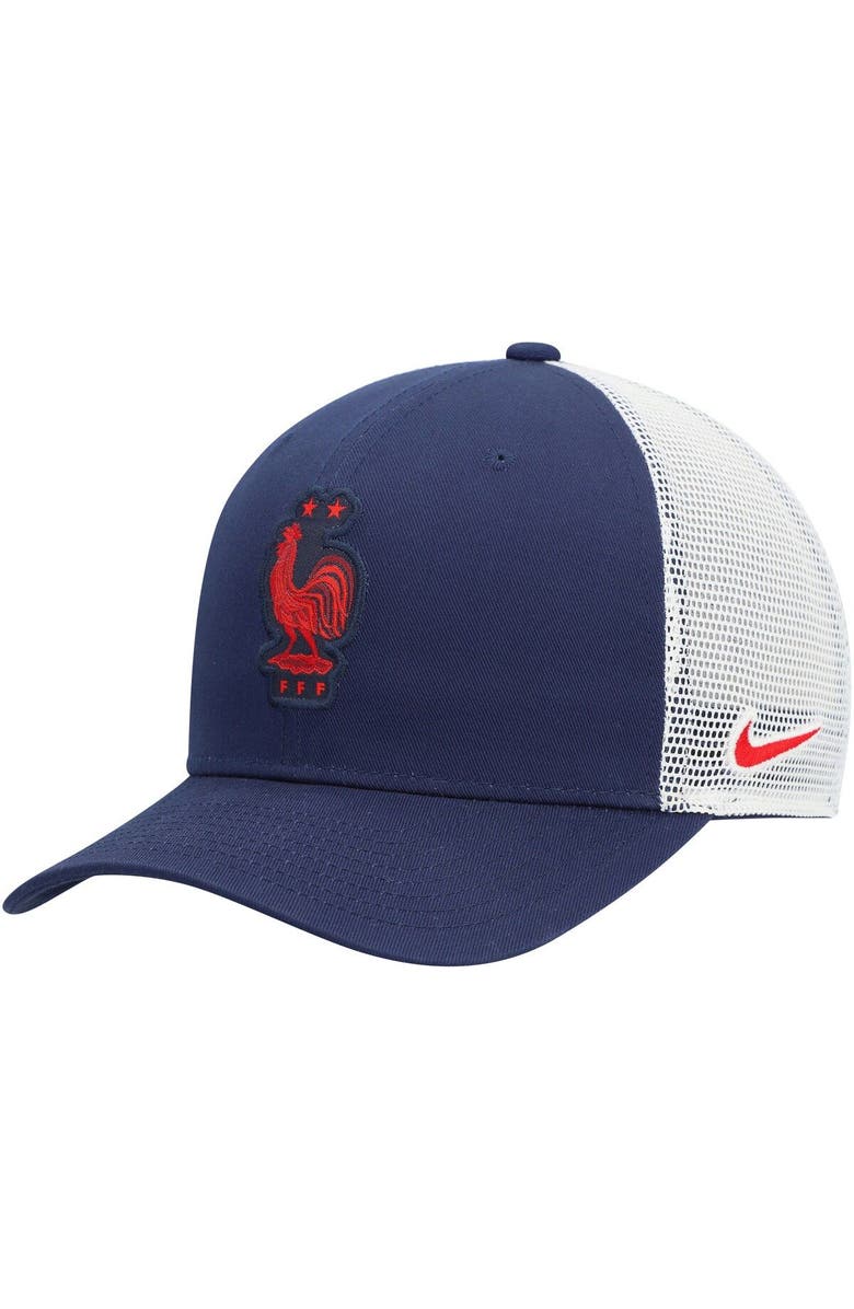 Nike Men's Nike Navy/White France National Team Classic99 Trucker Snapback Hat, Main, color, 
