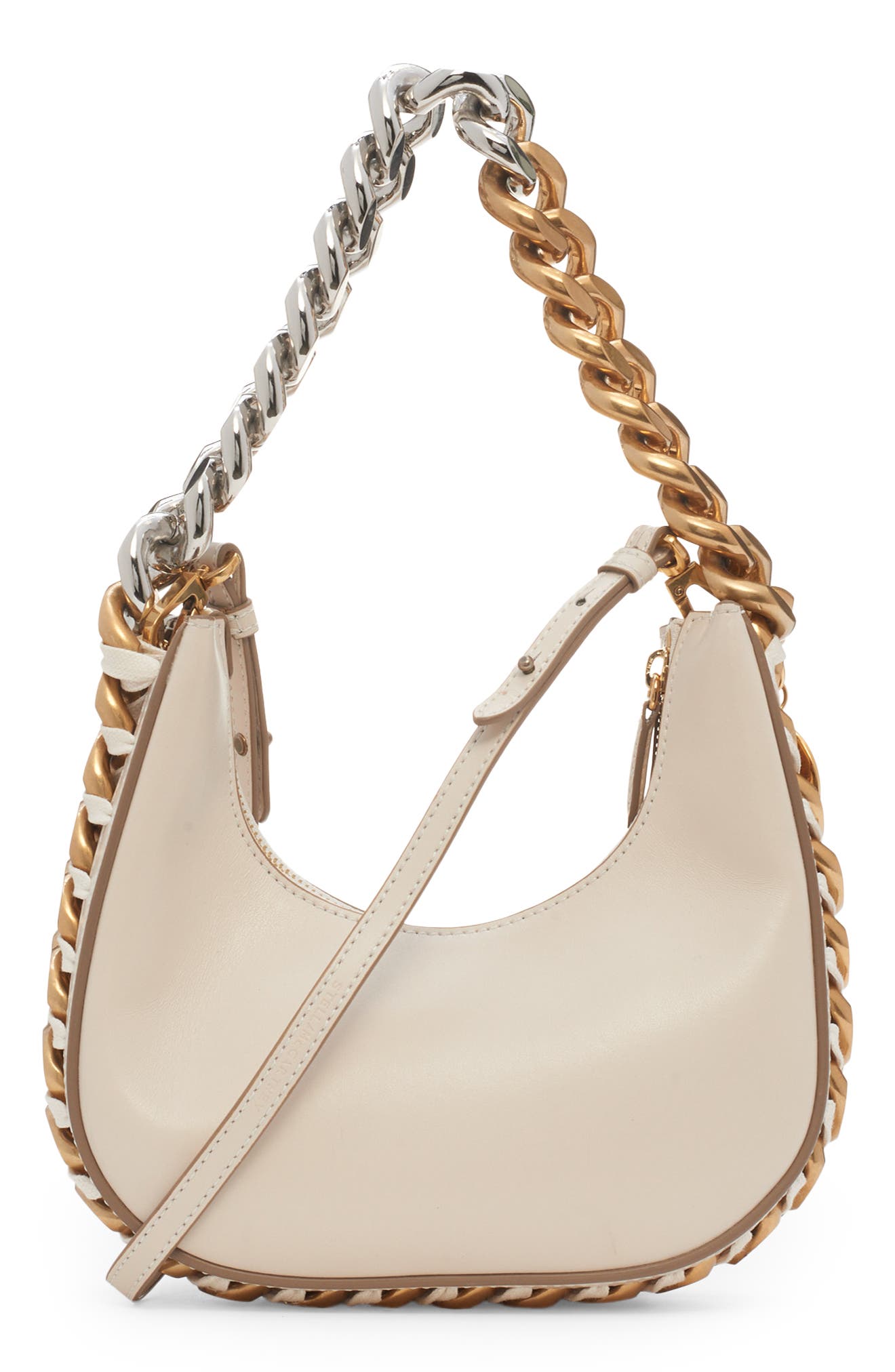Stella McCartney Frayme Faux Leather Hobo Bag, Alternate, color, 