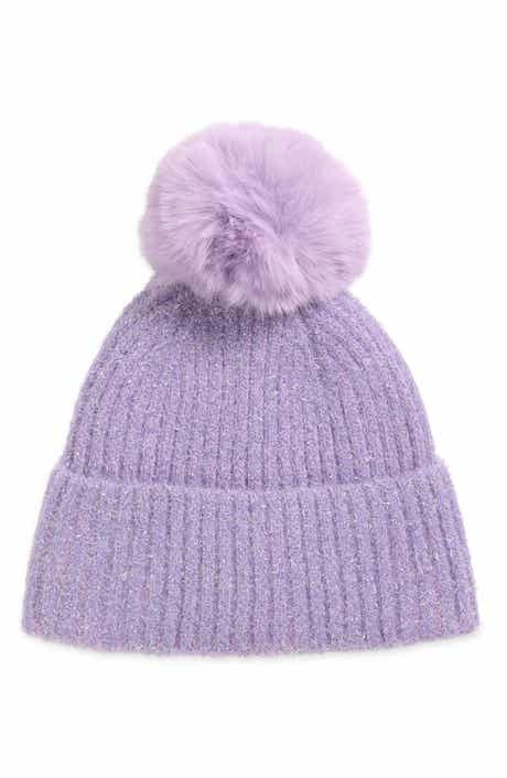Tasha Faux Fur Pom Sparkle Beanie