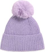 Tasha Faux Fur Pom Sparkle Beanie