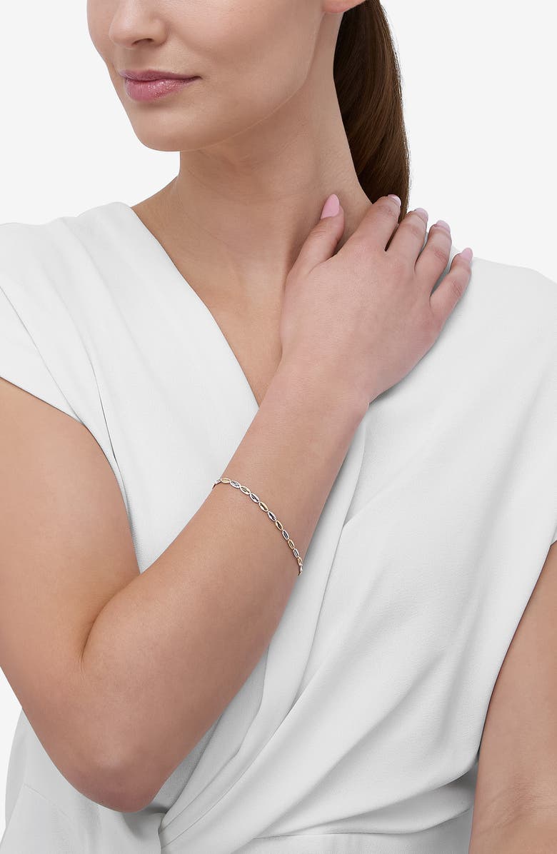 Frankie & Zoe Open Oval Link Bracelet, Alternate, color, Two Tone