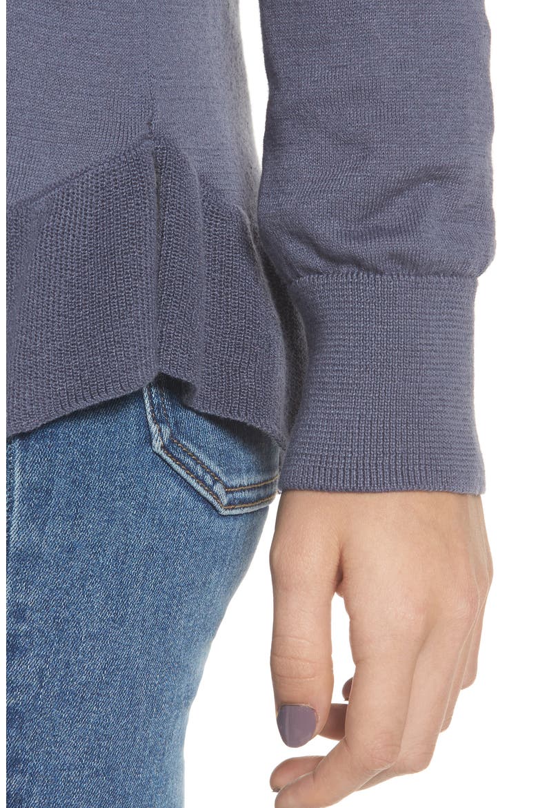 Ruffle Hem Cardigan, Alternate, color, GREY GRISAILLE
