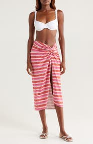 Ramy Brook Xana Metallic Chevron Cover-Up Skirt