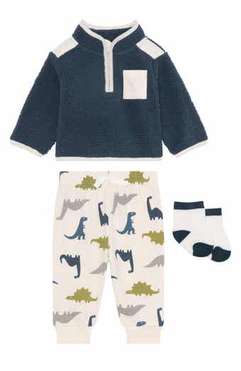 PL Baby by Petit Lem Faux Shearling Sweatshirt, Joggers & Socks Set