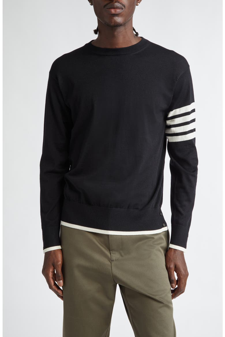 Virgin Wool Crewneck Sweater, Main, color, BLACK