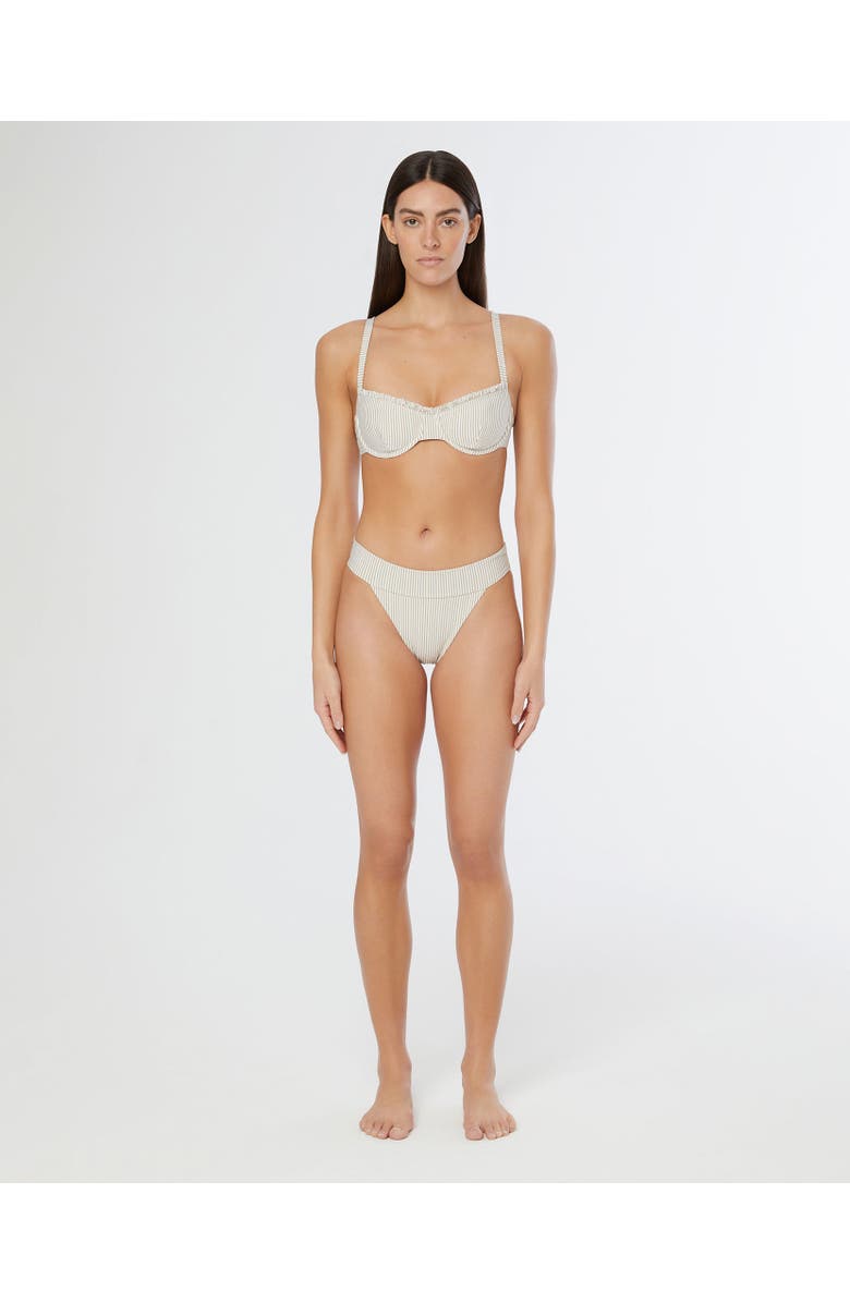 Onia Marilyn Bikini Top, Alternate, color, Tan/White