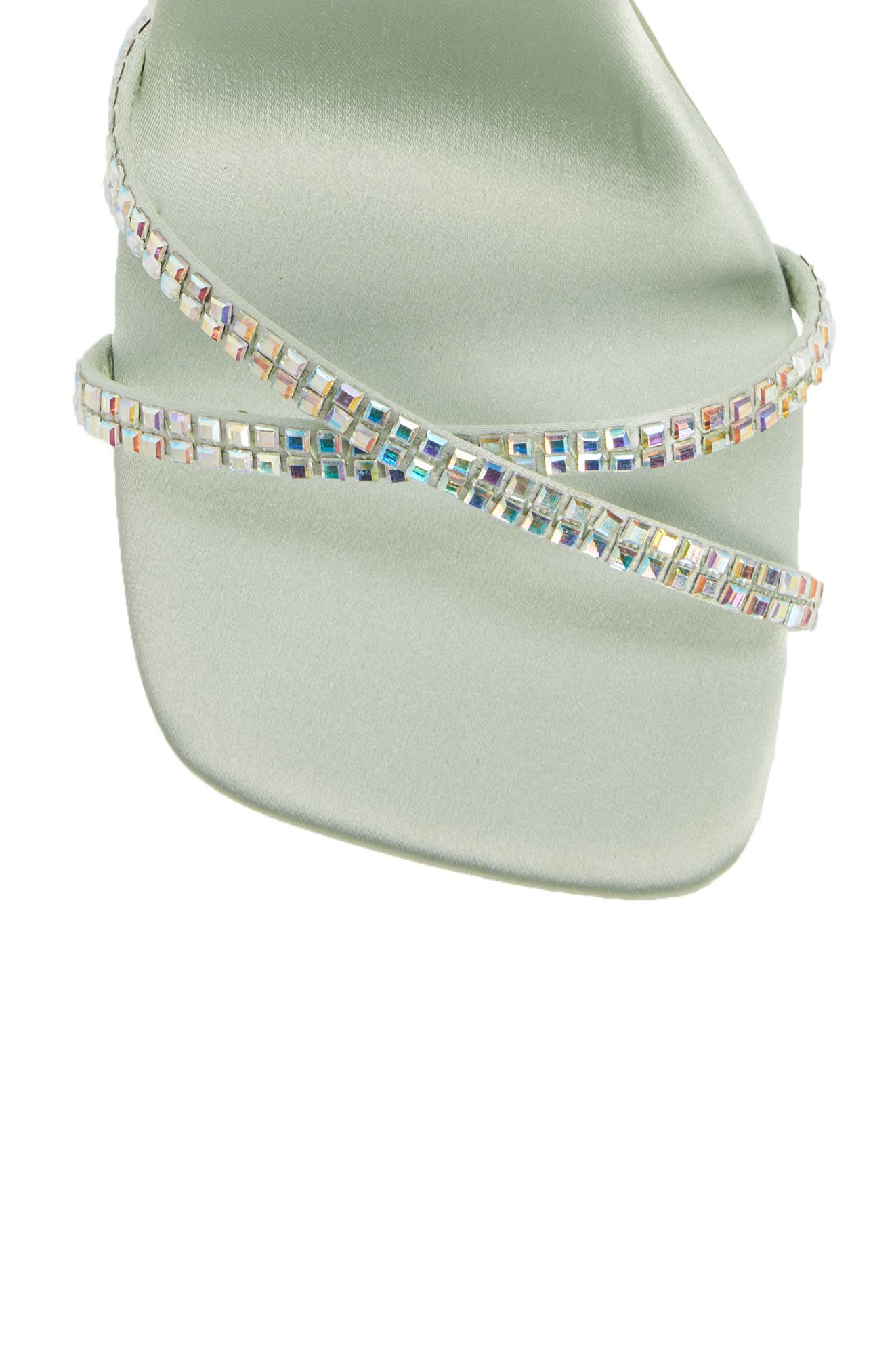 Jeffery Campbell Shimmer Strappy Ankle Tie Sandal, Alternate, color, MINT SATIN MINT