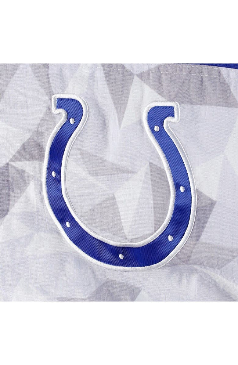 STARTER Men's Starter White/Royal Indianapolis Colts Thursday Night Gridiron Raglan Half-Zip Hooded Jacket, Alternate, color, White