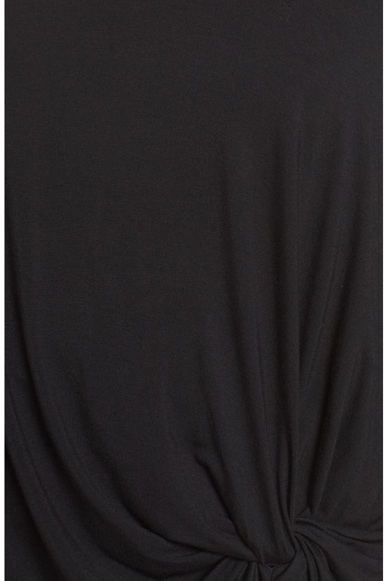 Knot Hem Tee, Alternate, color, BLACK