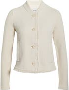 NIC+ZOE Fringe Mix Knit Bomber Jacket