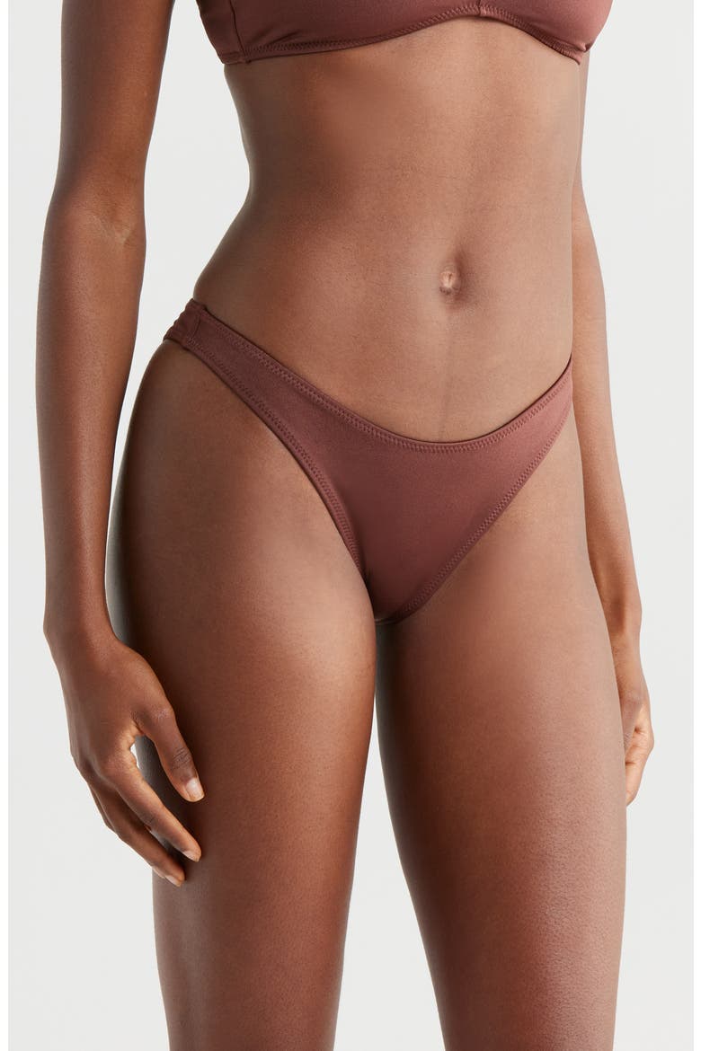 Dana Shine Bikini Bottoms, Alternate, color, BITTER CHOCOLATE