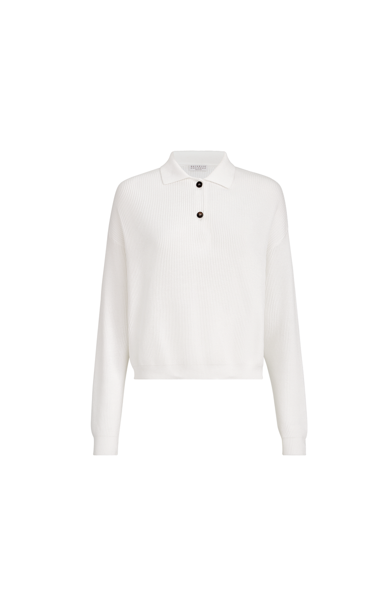 Brunello Cucinelli Polo-style sweater, Alternate, color, Panama