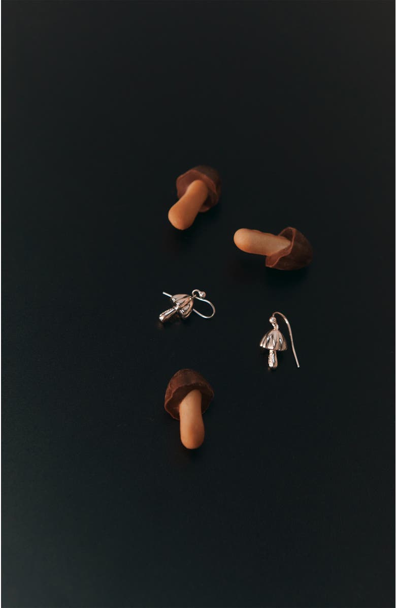 LOUPN Choco Mushroom Earrings, Alternate, color, Silver