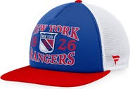 FANATICS Men's Fanatics Branded Blue/Red New York Rangers Heritage Vintage Foam Front Trucker Snapback Hat