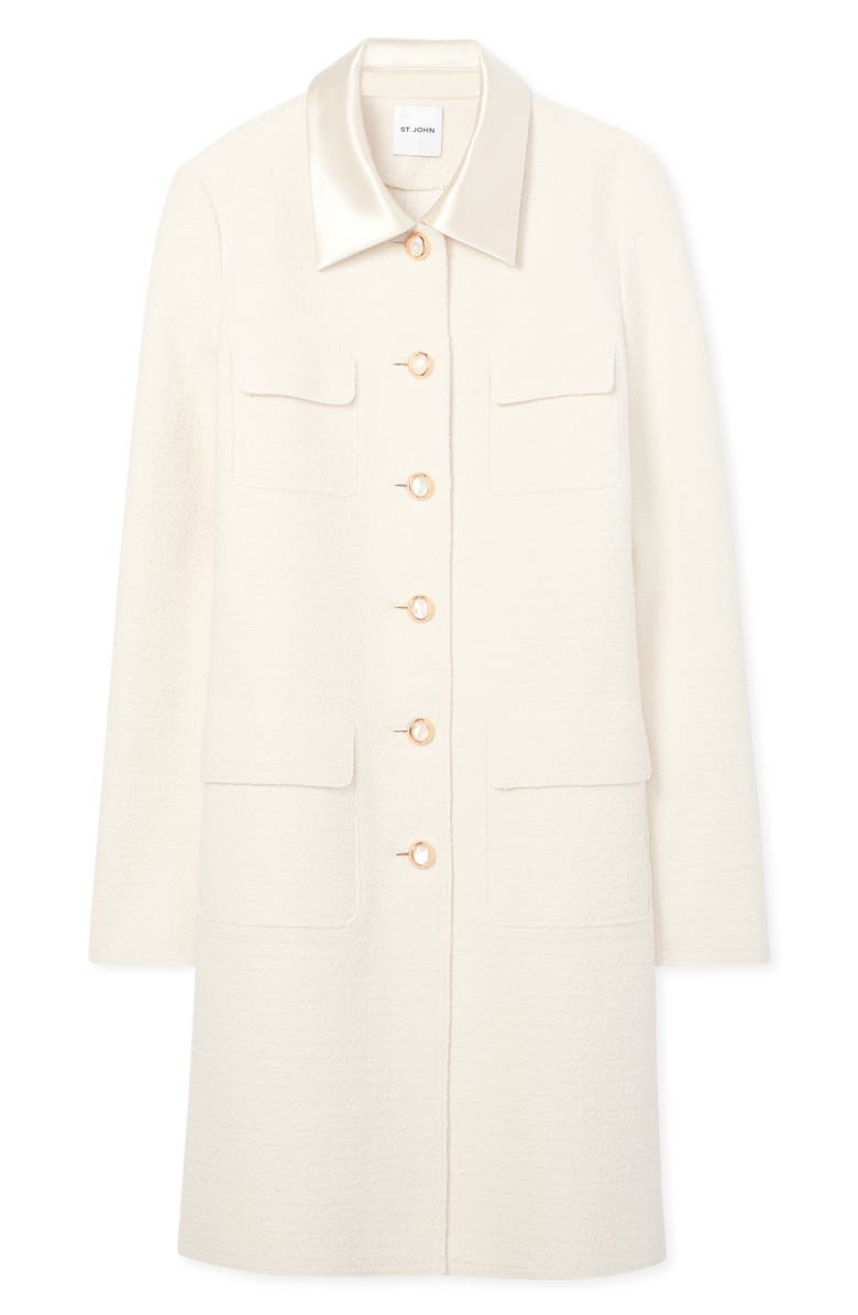 St. John Collection Bonded Tweed Longline Jacket, Alternate, color, 