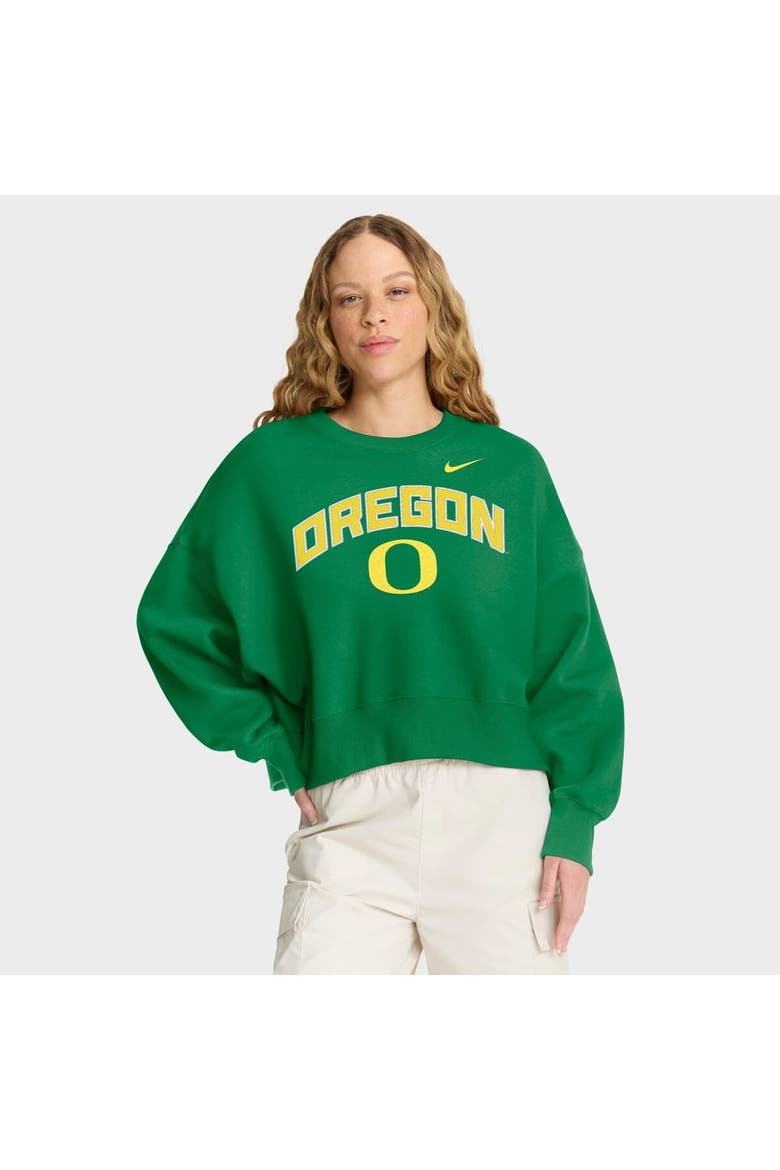 Women's Nike Green Oregon Ducks Oversized Phoenix Arch Pullover Sweatshirt, Main, color, Green