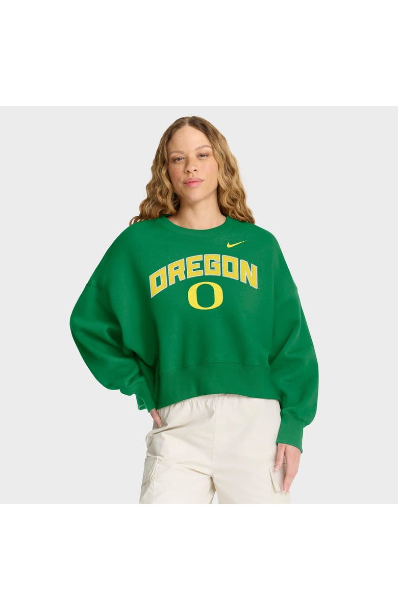 Nike Women's Nike Green Oregon Ducks Oversized Phoenix Arch Pullover Sweatshirt, Main, color, Green